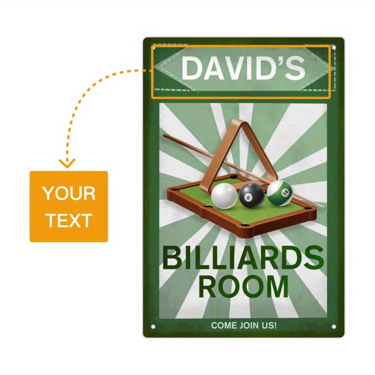 

Personalized Metal Sign Billiards Room Wall Decor