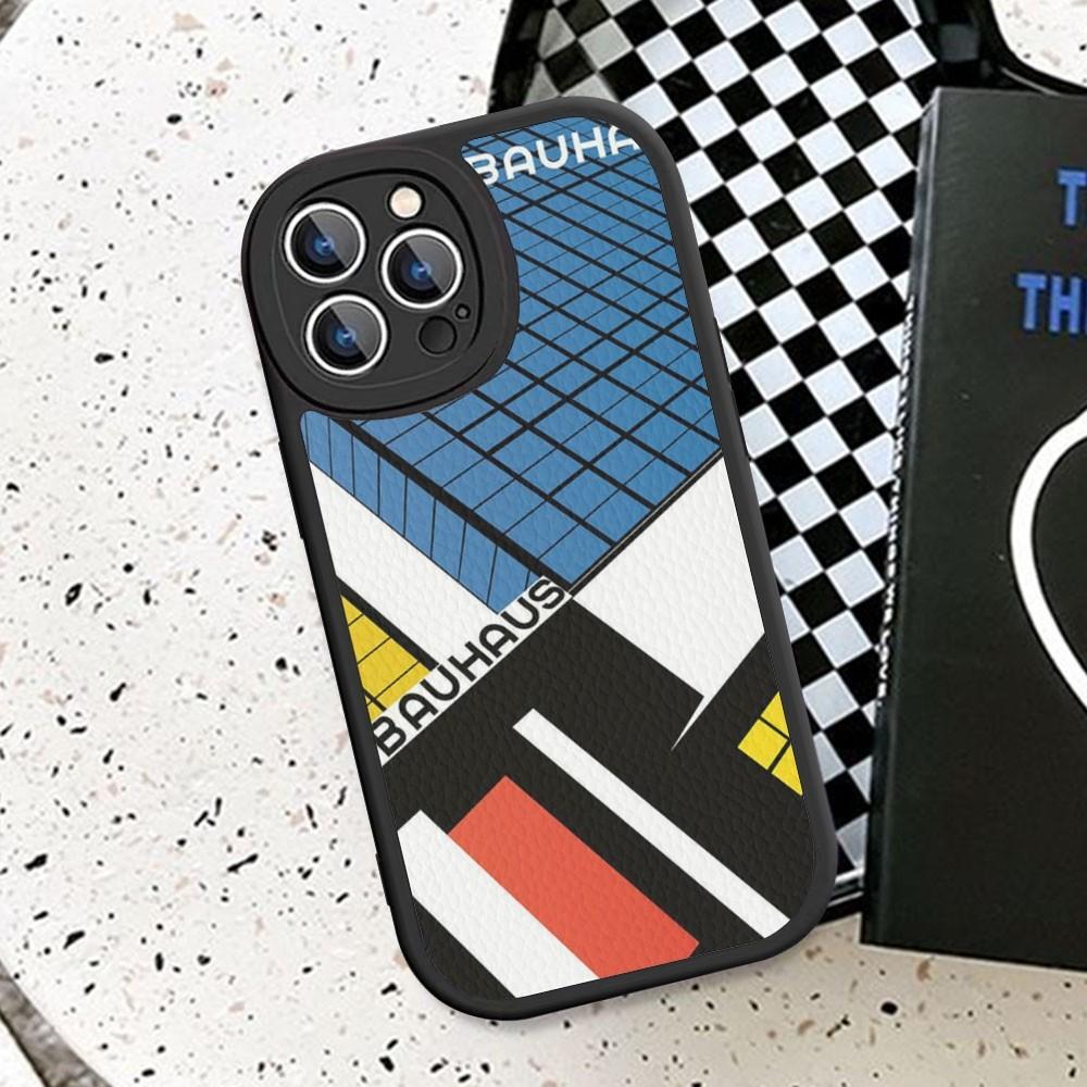 Geometric Bauhaus Art Phone Case Hard Leather For IPhone 16 15 14 13 12 Mini 11 14 Pro Max Xs X Xr 7 8 Plus Fundas