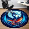 1pc Dragon Phoenix Office Round Area Rug, Under Office Chairs Bedroom Living Room Home Decor, Room Deco, Available in Various Sizes