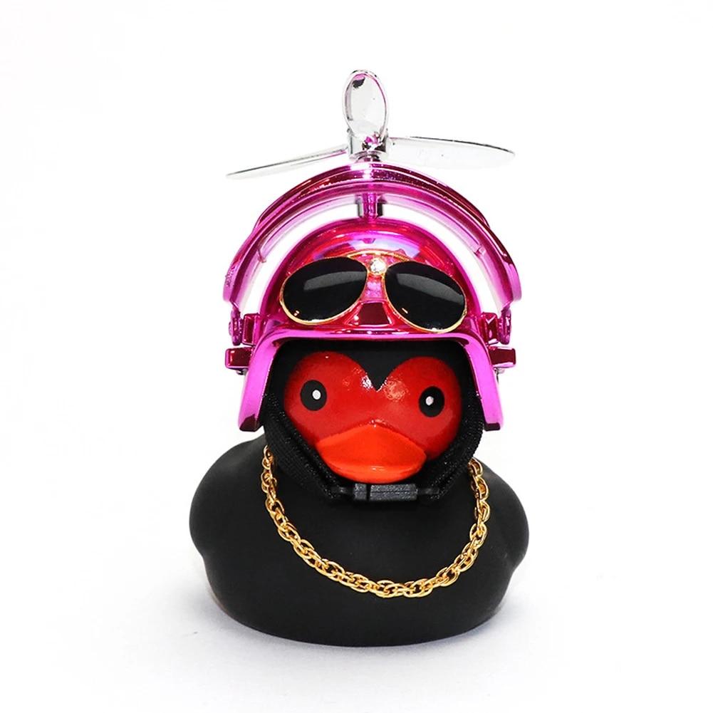 Motorcycle Accessories Helmet Broken Wind Small Black Duck Dashboard Rearview Mirror Standing Camouflage Helmet Mini Black Duck