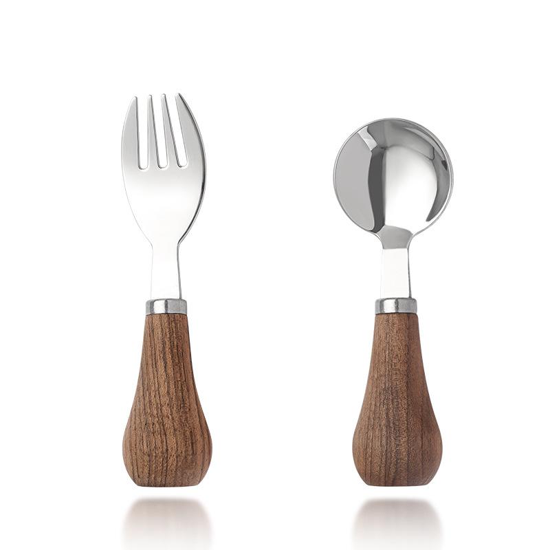 304 Stainless Steel Creative Cute Standing Walnut Spoon Fork Fruit Fork Dessert Spoon Household Spoon Fork