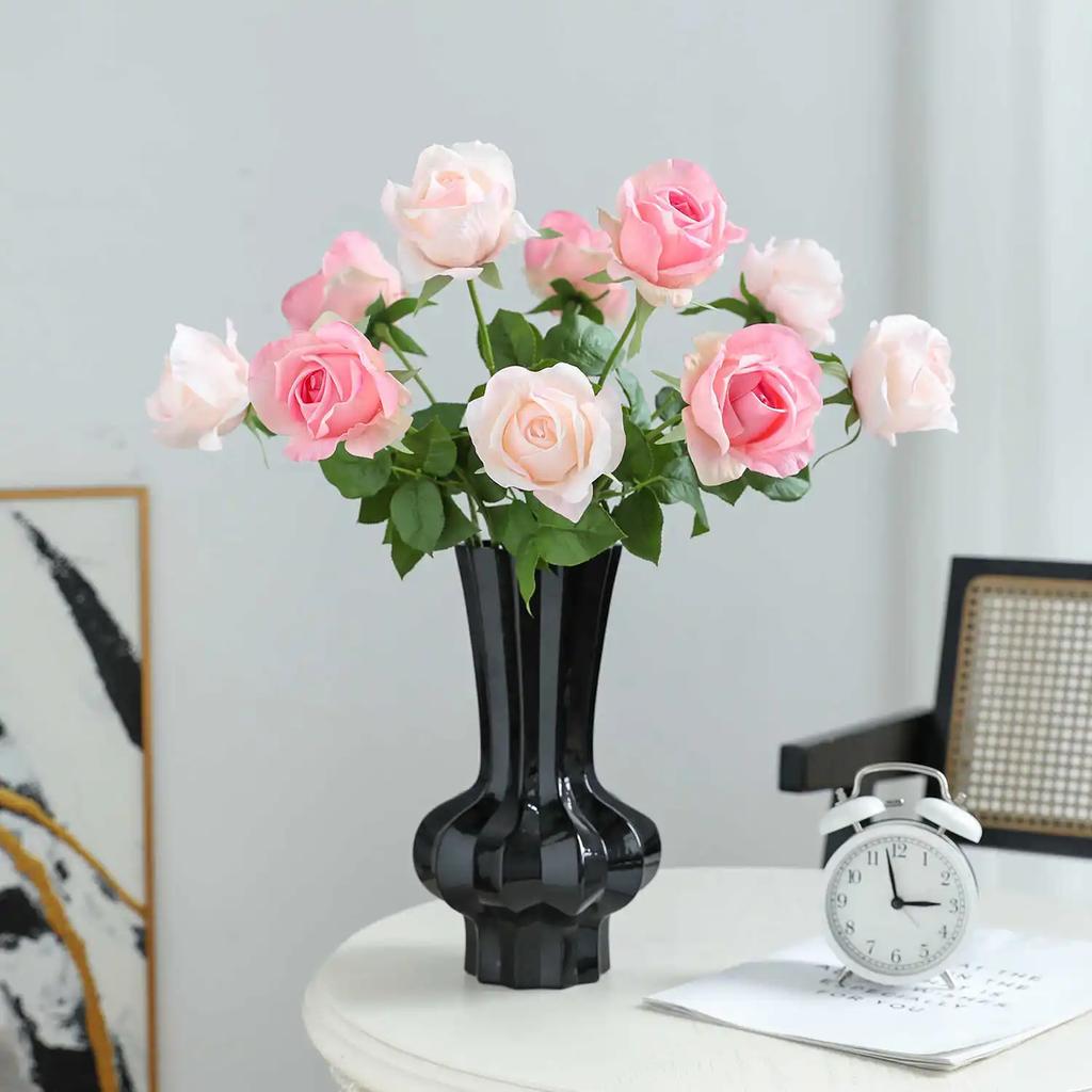5Pcs/lot Moisturizing Rose Real Touch Artificial Flowers Wedding Decor Realistic Roses Flowers Home Room Decoration Party Floral