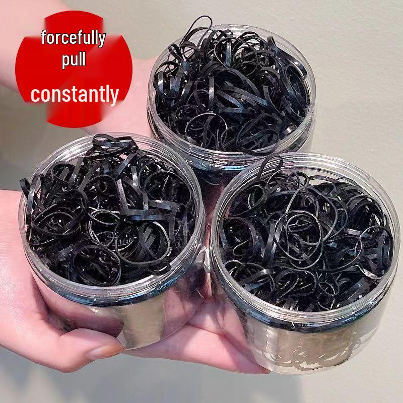 Black Disposable Rubber Hair Ties - Small Bands & Hair Accessories