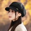 New British Style Hat for Women Showing Their Faces Little Duckball Cap Warm Painter Newspaper  Baby Hat  Casual and Versatile Octagonal Hat