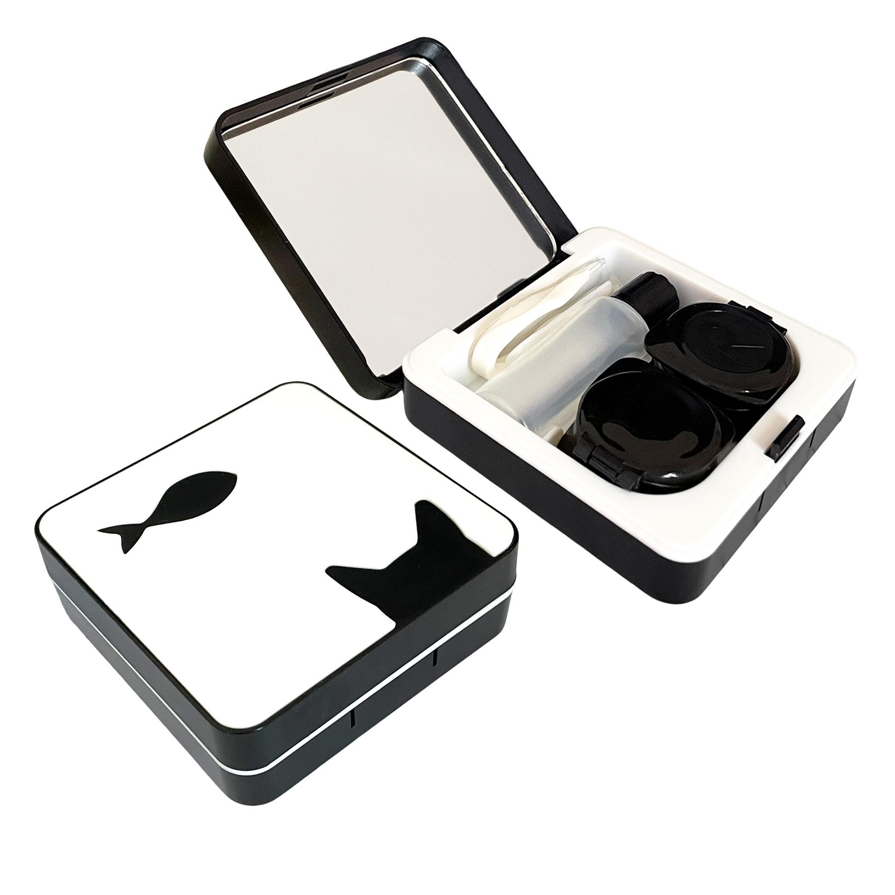 

Cute Contact Lens Case Travel Kit, Contact Case with Mirror Tweezers Remover Tool Solution Bottle for Outdoor Office Daily Use