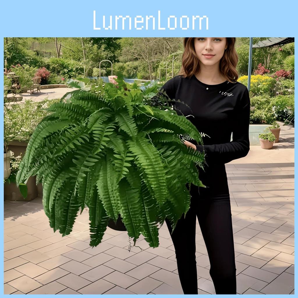 Boston Fern Fake Plant With Uvresistant Plastic Foliage For Apartment Decor Home