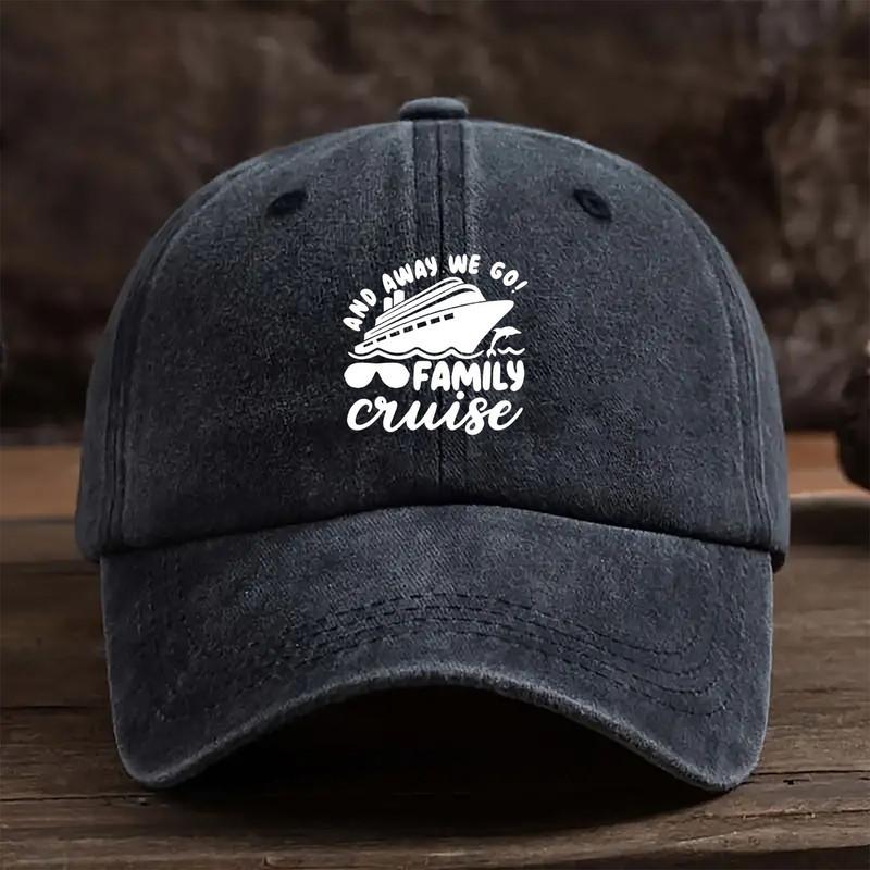 Fashionable cruise printed baseball cap with outdoor sun protection and simple design style suitable for both men and women