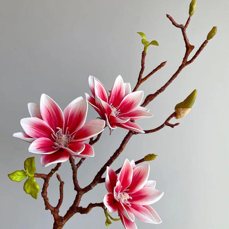 

72СМ Искусственные ветки магнолии с длинным стеблем, реалистичные на ощупь, искусственный цветок, букет для украшения дома, гостиной, свадебной вечеринки