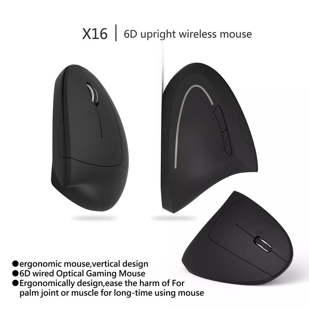 2.4G Wireless Mouse Vertical Game Mouse Ergonomics 1600DPI PC Laptop Office Mini Game Mouse