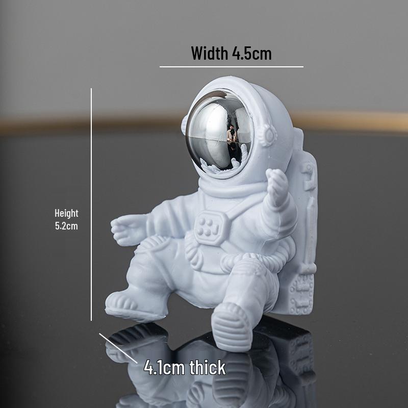 Astronaut Night Light Planet Lamp: Luminous Moon Ornament for Bedroom Decor, Gift, or Souvenir with Silk Flower.