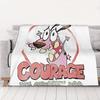 1PC Photo cCourage the Cowardly Dog home room decorations Winter Blankets for Adults Bedding Home Interior Sofa Knee