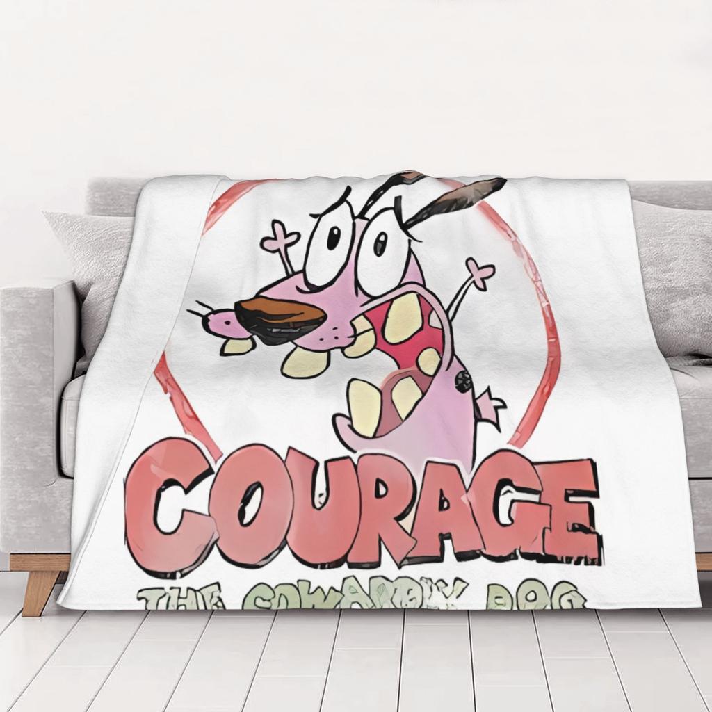 1PC Photo cCourage the Cowardly Dog home room decorations Winter Blankets for Adults Bedding Home Interior Sofa Knee