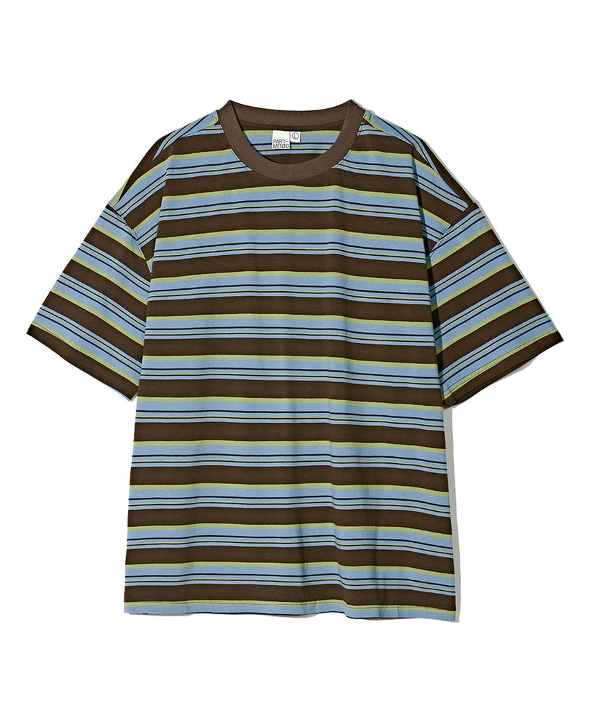 PARTIMENTO Alternate Stripe Tee Blue