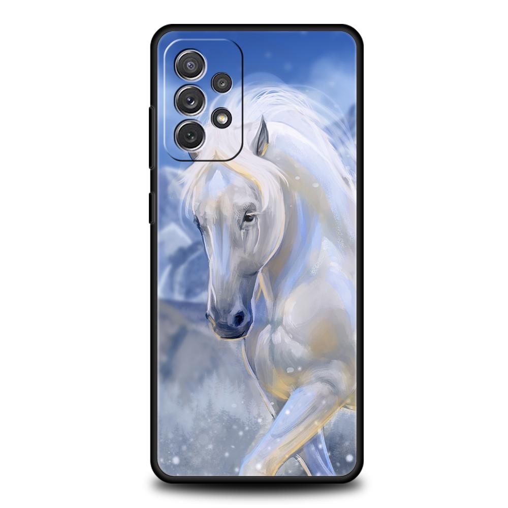Horse Animal Silicone Case For Samsung Galaxy A32 A52 A13 A22 A72 A51 A71 A41 A11 A31 A21S 5G Luxury Phone Cover Shell Funda Bag