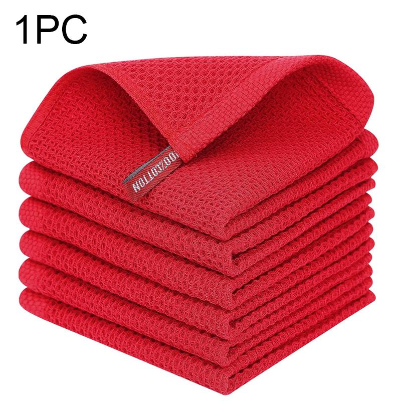 100% Cotton Kitchen Towel Ultra Soft Cleaning Cloth Waffle Honeycomb Cleaning Cloth Household Kitchen Accessories