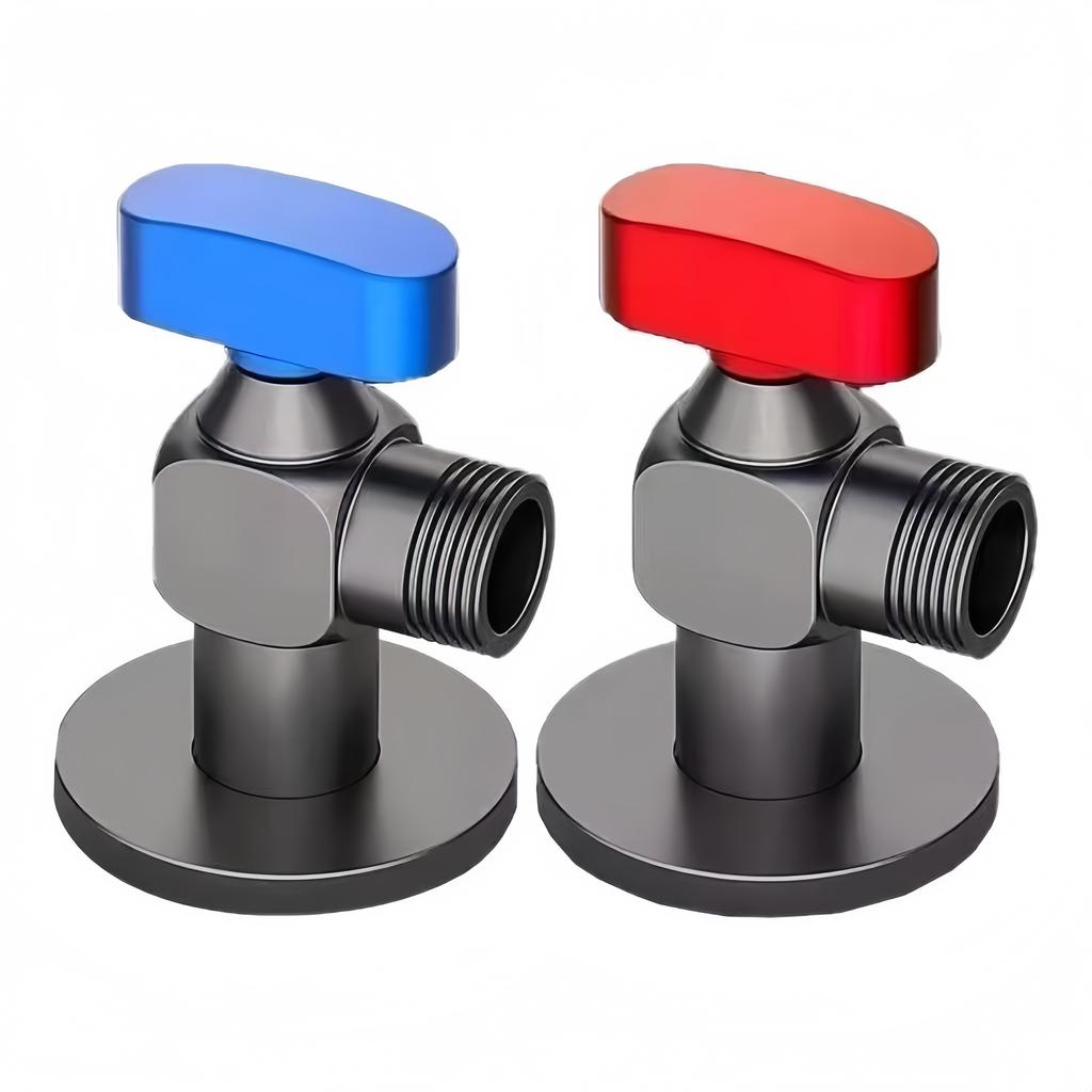 All Copper Thicken Angle Valve Ball Core Hot and Cold Triangle Switch G1/2 4 Points Water Heater Toilet Large Flow Ball Valve