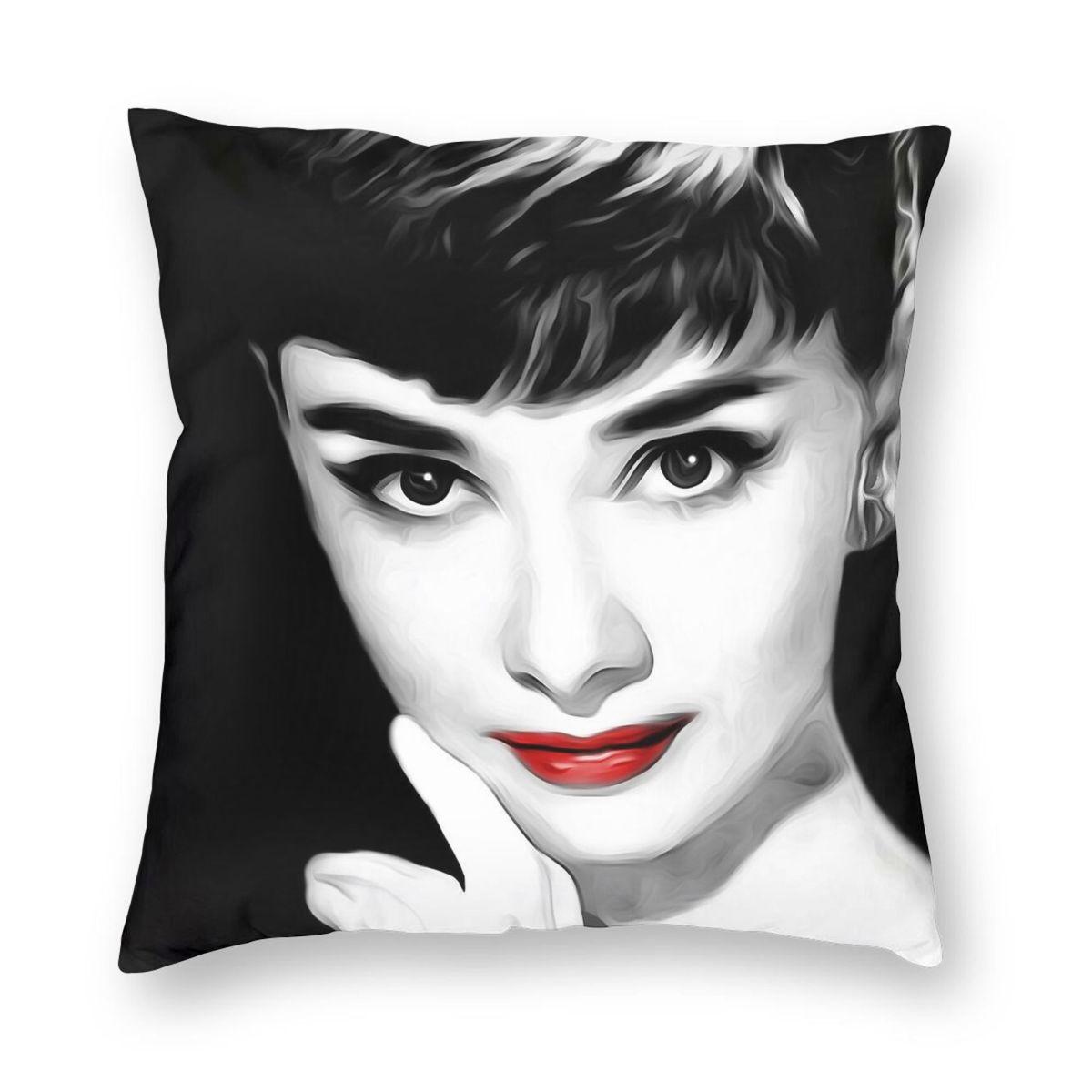 

Audrey Hepburn Lips Square Pillowcase Polyester Linen Velvet Printed Zip Decor Pillow Case Sofa Cushion Cover 45x45 30x30cm 12x12in
