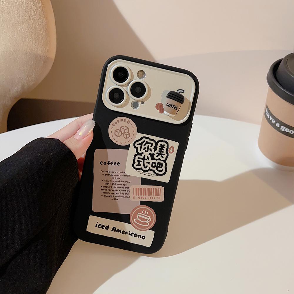 For IPhone 17 Phone Case 3D Coffee Cup 15 for Apple 13 ProMax Personality Tag 16 Large Window 12