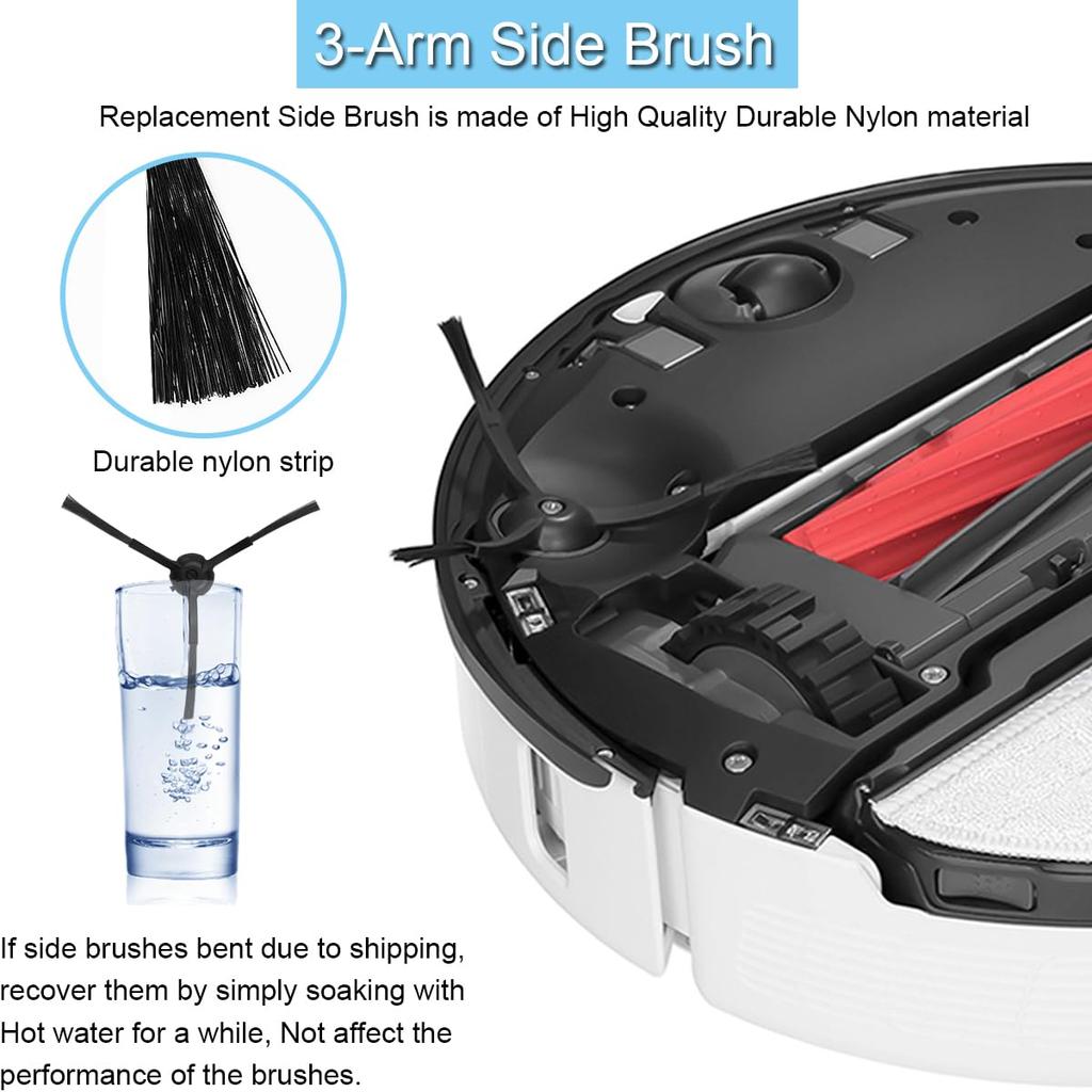 EATBALE Accessory Kit Compatible with Pro Ultra Robot Vacuum Includes 2 Main 4 Side 2 HEPA 2 Mop Cloth 1 and 2 Tools S8/S8+/S8 Cleaners, Brushes,