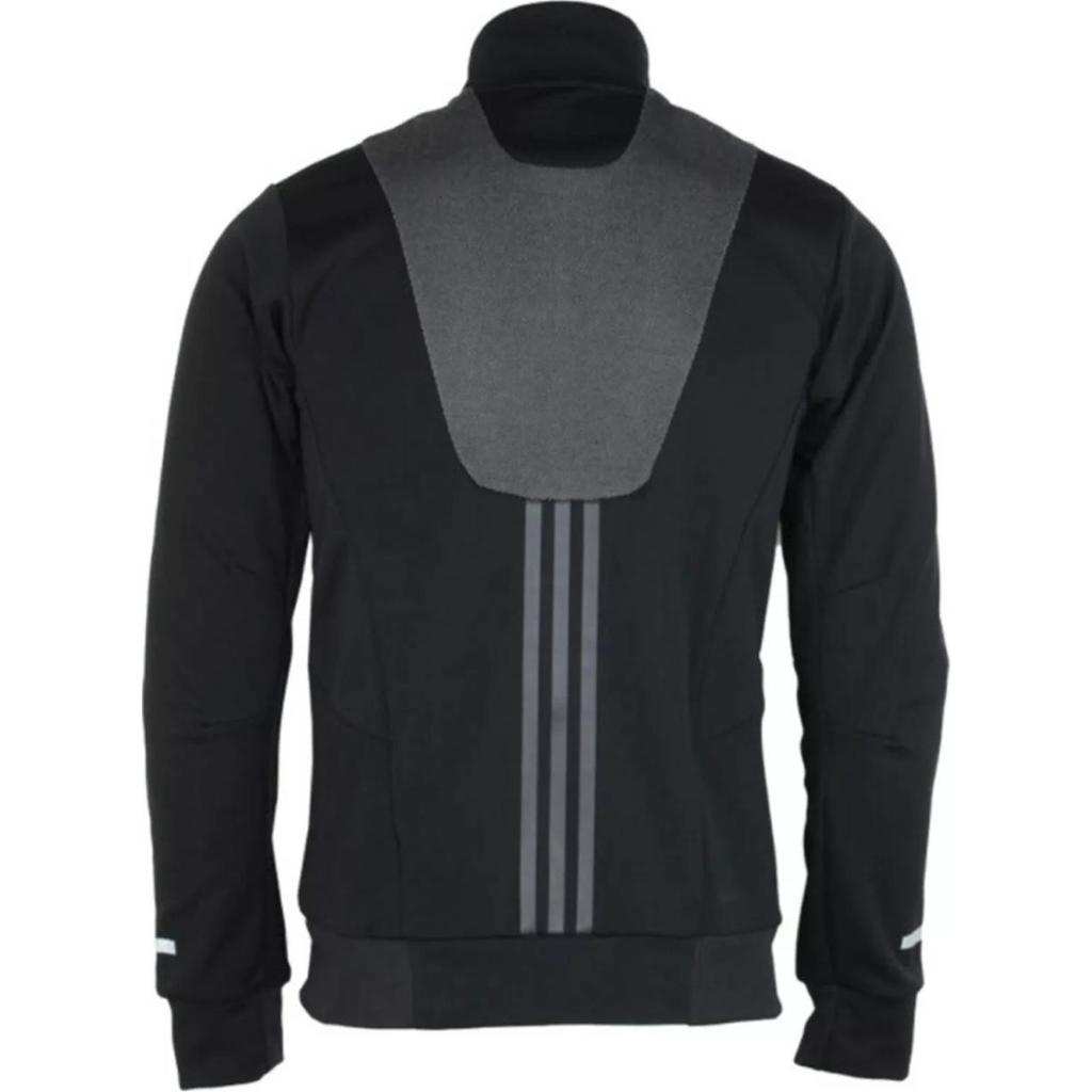 Adidas Logo Print Stand Collar Zip Jacket Men Outerwear Black GL2188