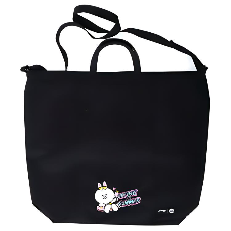 

New LiNing LINE FRIENDS Co branded Fabric Portable Crossbody Bag, Shoulder Bag Regular Unisex Black ABDR178-1 25.9*14.5*38.6CM