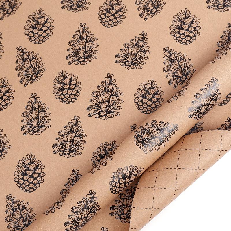 1 Roll Extra Long Giant Christmas Wrapping Paper -Pine Tree Pattern,Tear-Resistant Thick Durable Kraft-like Paper Decorations