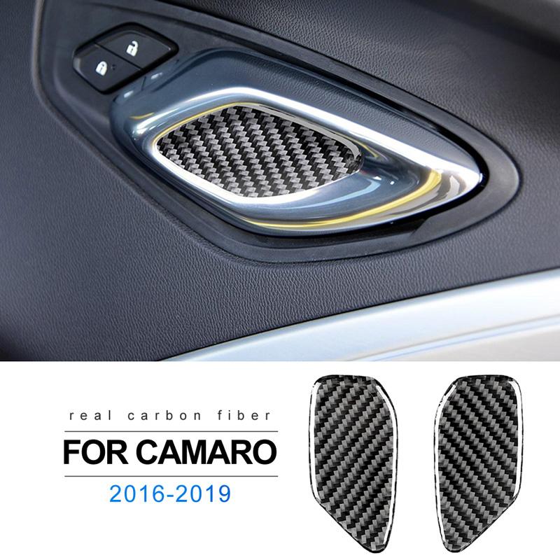 Real Soft Carbon Fiber for Chevrolet Camaro 2016 2017 2018 2019 2020 2025 2025 2025 Accessories Interior Trim Door Bowl Sticker