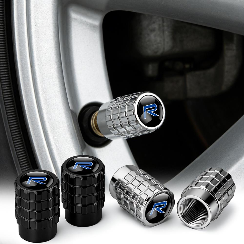 4Pcs Metal Car Wheel Tire Valve Caps Stem Case Cover For Volvo R DESIGN V60 XC60 XC90 S60 XC40 V40 S80 T6 V90 EX90 S90 V70
