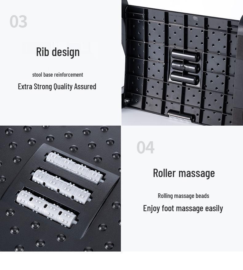 Multi-Functional Footrest & Massage Stool for Office and Home