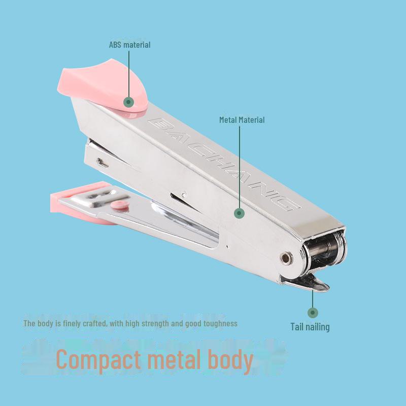 Mini Grampeador Macaron Colorido: Grampeador Portátil, que Economiza Trabalho, Fofo para Estudantes