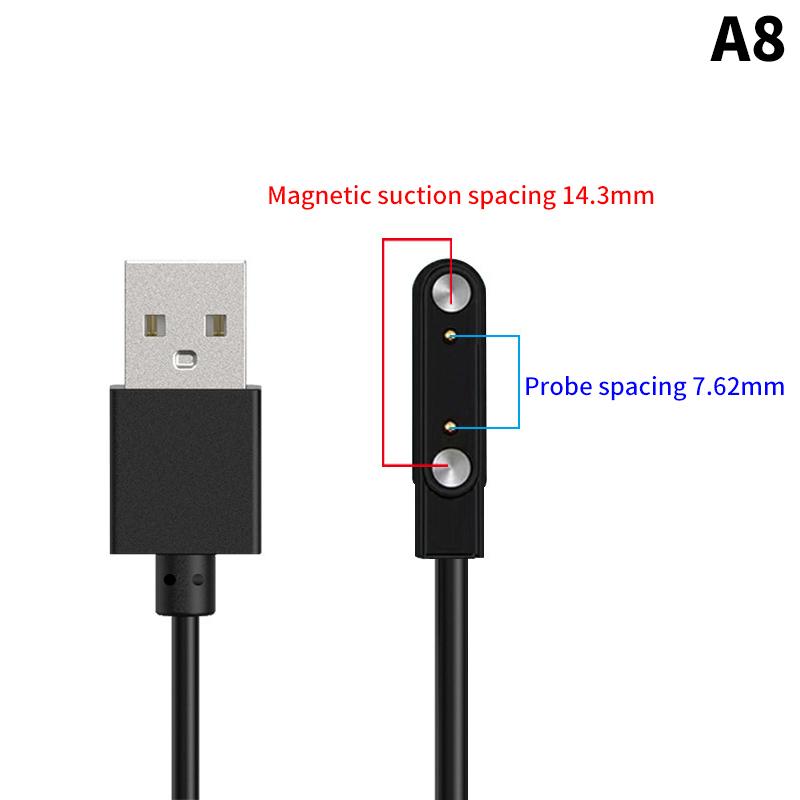 2 Pins 4Pins Smartwatch Dock Magnetischer Ladeadapter USB Ladekabel für Smartwatch Stromladekabel Zubehör
