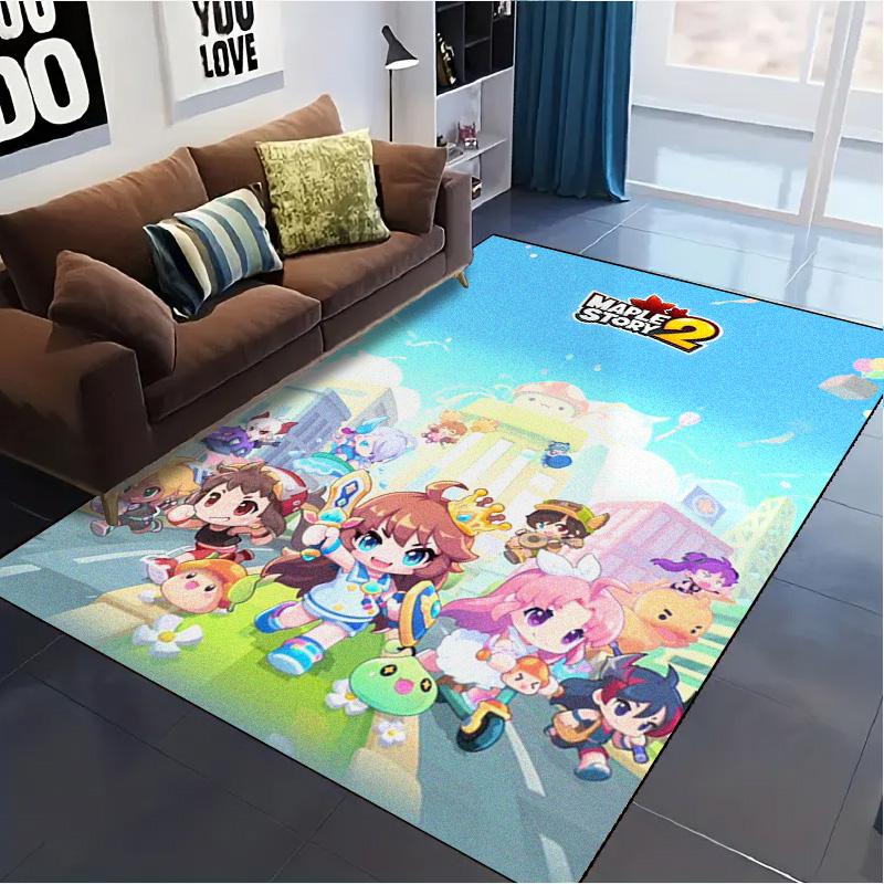 MapleStory Carpet Rug for Living Room Bedroom Home Sofa Decoration,Kids play Non-slip Floor Mat