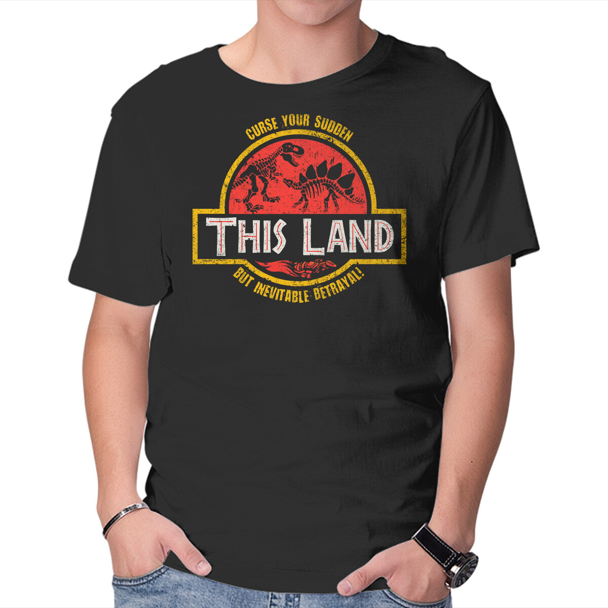 Unisex Crew Neck T-Shirt This Land Graphic Short Sleeve Casual Tee XS