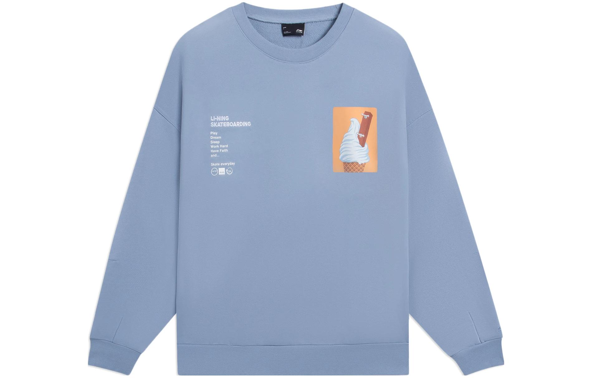Li Ning Sweatshirt Unisex Soft Gray Blue AWDS911-1 S