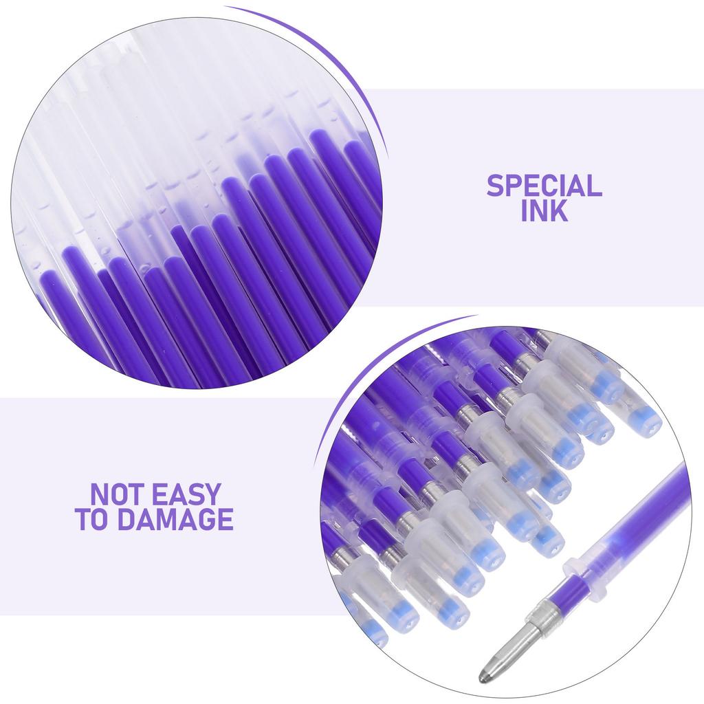 100Pcs Heat Erasable Fabric Marker Refills Blue Disappearing Ink Pen for Sewing Quilting Embroidery Pattern Transfer Marker
