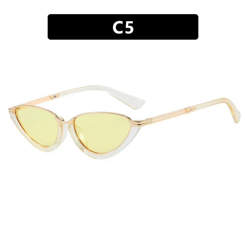 Stylish And Sophisticated Triangular Cat-Eye Sunglasses Women'S Ins Style Trendy Street-Style Uv-Protective Eyewear Men Goggles