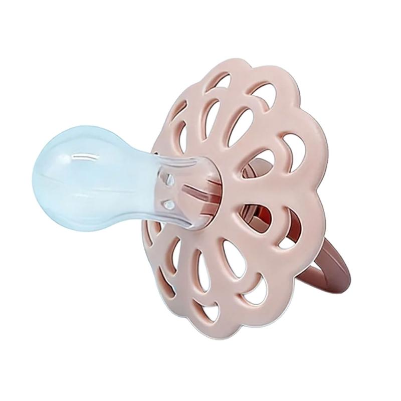 Food Grade Dummy Soother Pacifier Adorable Flower / Bowknot Shaped Pacifier For Newborns Make Of Silicone