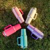 Handle Insulated Cup Ice Cream Cup Car Large Capacity Stainless Steel Rainbow Paint 40oz Car Cup Straw