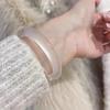 Ice Chalcedony & Agate Jadeite Bracelet - Moonlight Lychee Jelly Design for Youthful Style