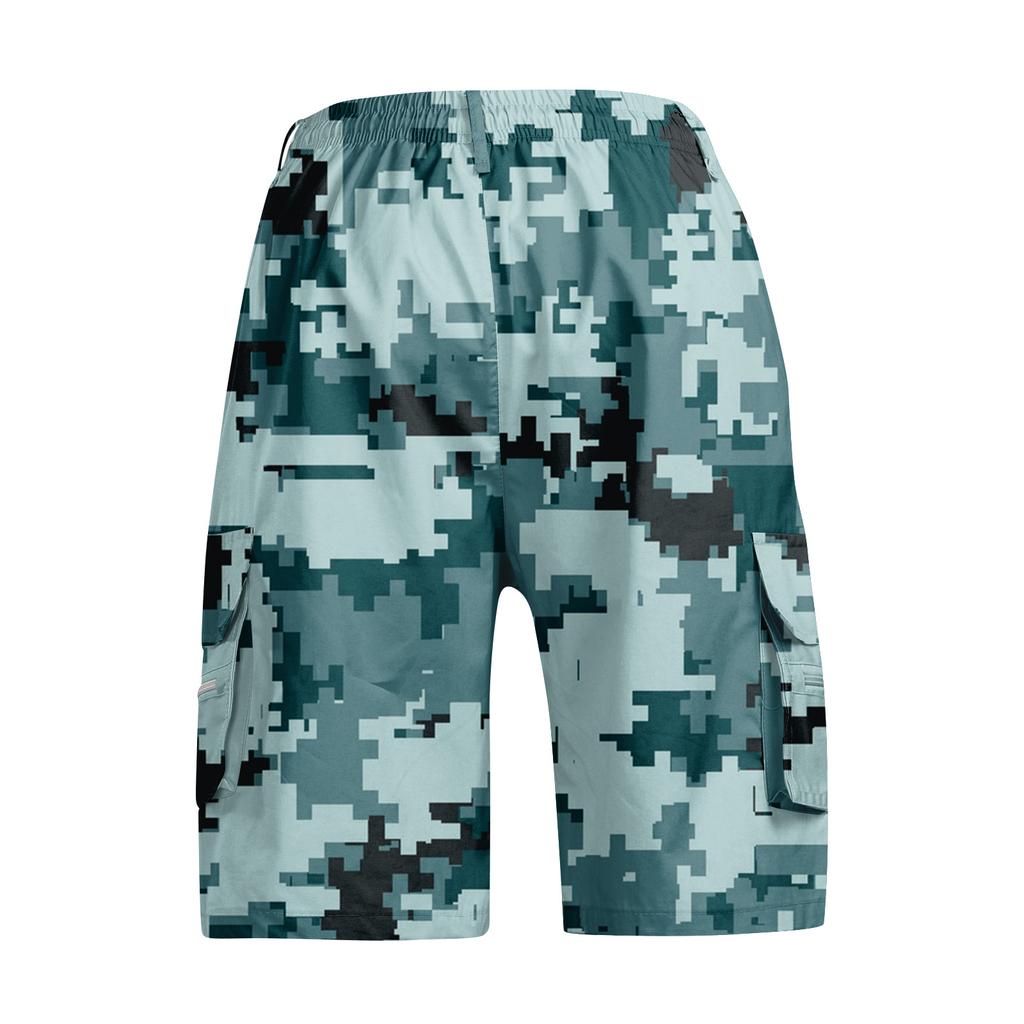 Herren Tarn Cargo-Shorts mit Kordelzug Taille Verstellbare Passform Mehrere Taschen Robust Arbeitskleidung Outdoor Utility Shorts