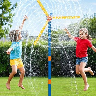 55" Windmill Sprinkler Toy for Kids 360 Degrees Rotating Water Spray 36 Splash Holes Summer Backyard Lawn Play for Toddlers Boys Girls Pets