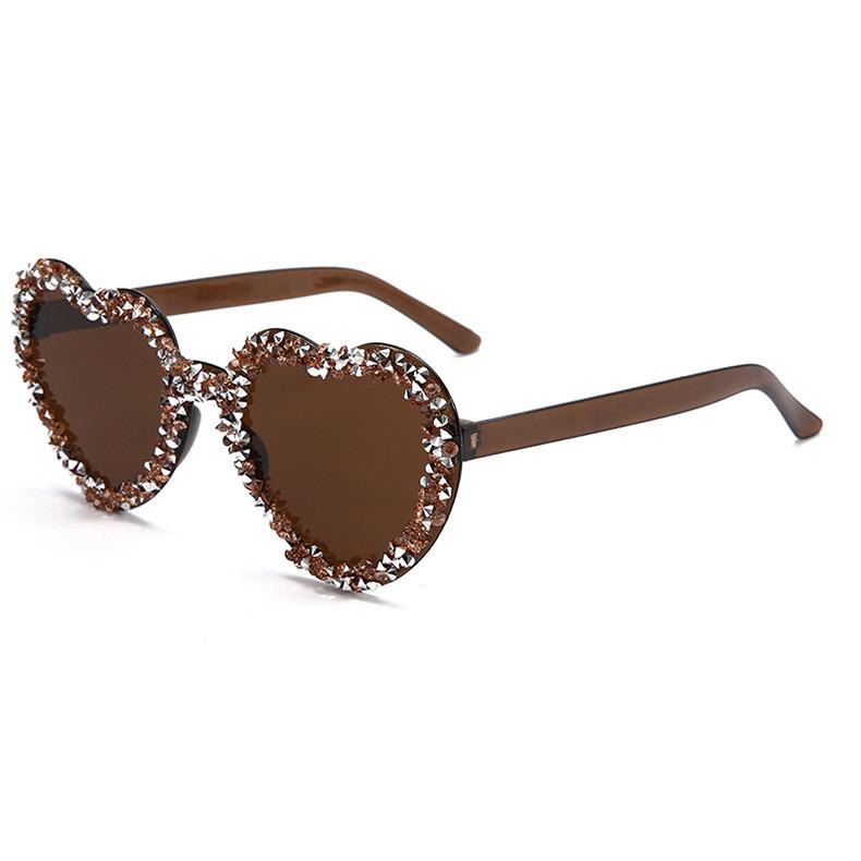 New Unisex Heartshaped Clear Jelly Sunglasses With Handmade Rhinestones For Summer Parties