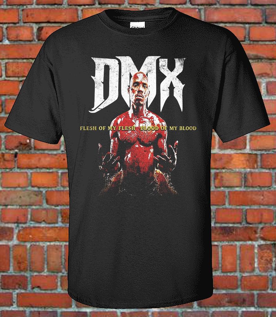 DMX Flesh of My Flesh Retro 90s Rap Tee Graphic Hip Hop Black Shirt