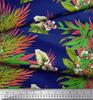 Soimoi Cotton Cambric Fabric Leaves & Lily Flower Print Sewing Fabric Metre 42 Inch