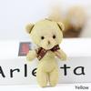 12CM Teddy Bear Plush Toy with Ribbon Bow Siamese Bears Toys Key Chain Pendant Gifts for Children Kids Toy Wedding Gifts