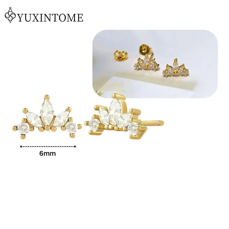 Dames 925 Zilveren Oorstekers Kristal Zirconia Waterdruppels Stud Hoops Goud Huggie Oorbellen Premium Luxe Feest Sieraden