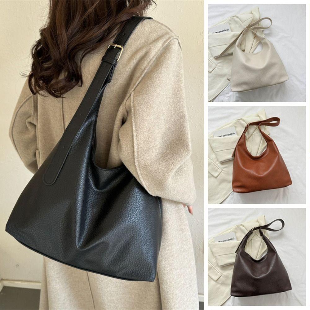 Casual Shoulder Bag Simple Commuting Sling Bag Fashion Leather Tote Bag  Outdoor