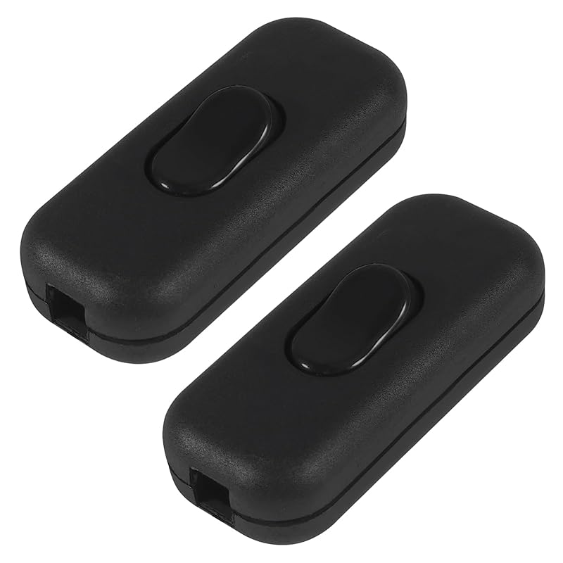 2pcs Inline Cord Switch, AC 250V 6A On-Off Lamp Control Appliance Switch for Bedroom Table Lamp Desk LED Lights(White)