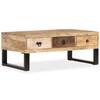 VidaXL Coffee Table with 3 Drawers Solid Mango Wood 90x50x35 Cm