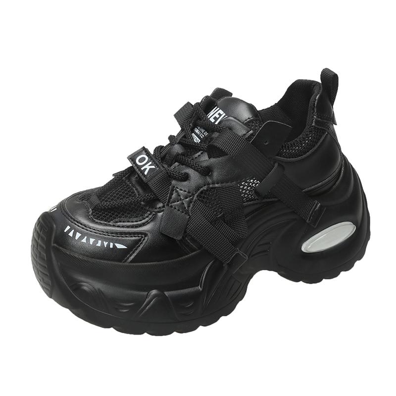 Fashion 7.5CM New 2025 Summer Women Platform Sneakers Thick Bottom Breathable Mesh Casual Chunky Shoes High Heel Sports Dad Shoes Woman